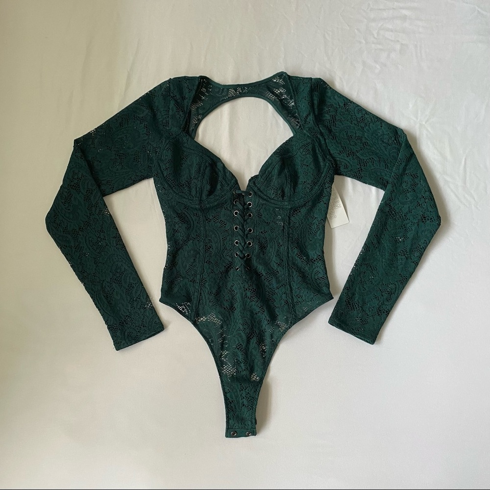 Urban Outfitters Out From Under Luna Paisley Bodysuit | Lace | Long Sleeve | NWT